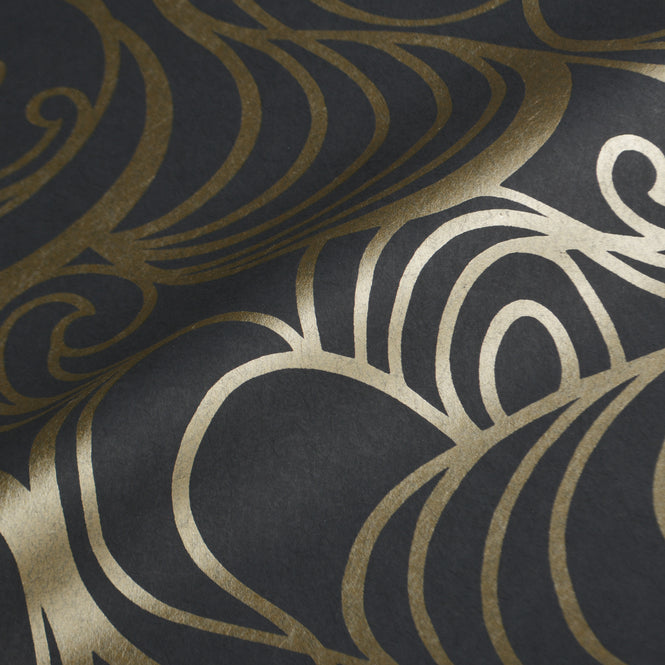 【限定数】輸入壁紙 Graham & Brown / HULA SWIRL NOIR 105273