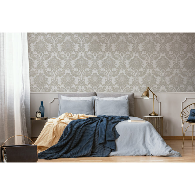 輸入壁紙 Graham & Brown / INDULGENCE / ARCHIVE DAMASK GREY 119972