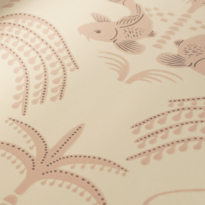 輸入壁紙 Majvillan / A sip of summer's spell / Sunset Gold Shell beige pink 167-01