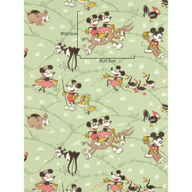 Sanderson / Disney Home X Sanderson Wallpapers / MICKEY AT THE FARM / Macaron Green 217266