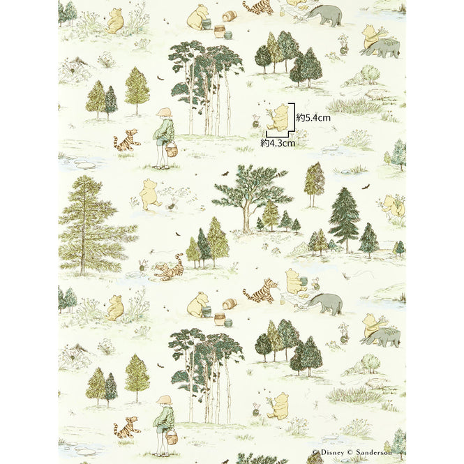 Sanderson / Disney Home X Sanderson Wallpapers / WINNIE THE POOH / Macaron Green 217280
