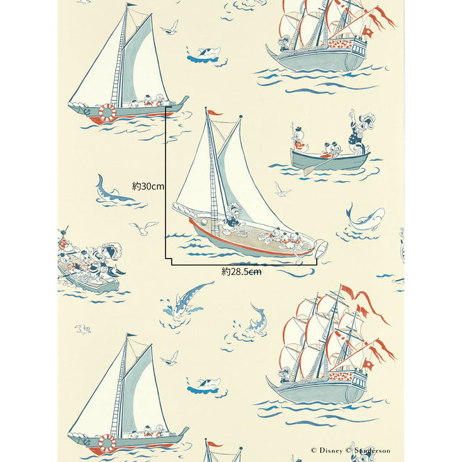 Sanderson / Disney Home X Sanderson Wallpapers / DONALD NAUTICAL / Sea Salt 217282