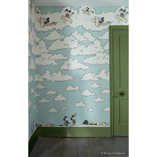 Sanderson / Disney Home X Sanderson Wallpapers / MICKEY IN THE CLOUDS / Sea Salt 217292