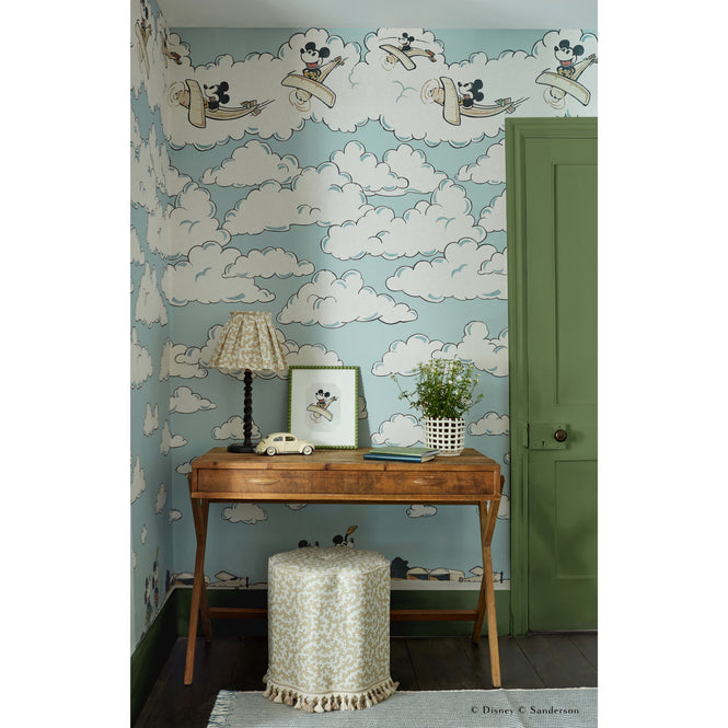 Sanderson / Disney Home X Sanderson Wallpapers / MICKEY IN THE CLOUDS / Sea Salt 217292