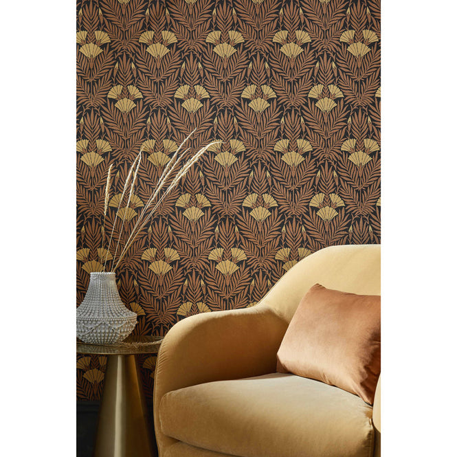 輸入壁紙 1838 Wallcoverings / V&A DECORATIVE PAPERS / FLORAL FANFARE Burnt Orange 2311-171-03