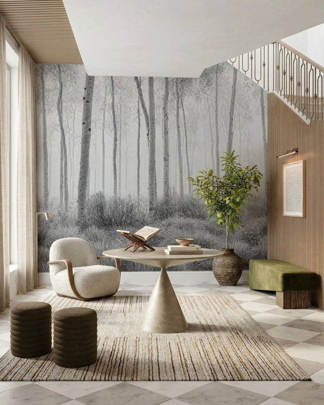 PHOTOWALL / Misty Birch Forest (e311060)