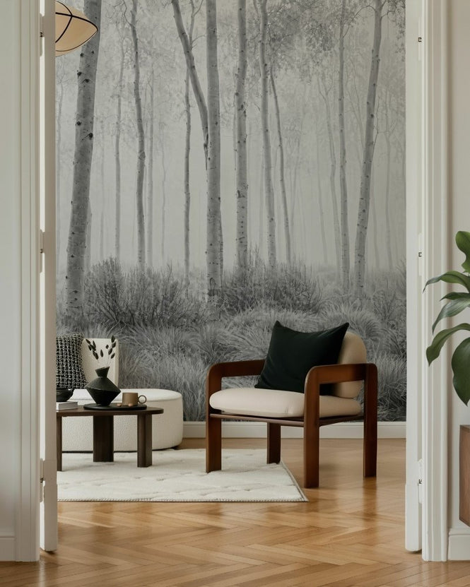 PHOTOWALL / Misty Birch Forest (e311060)