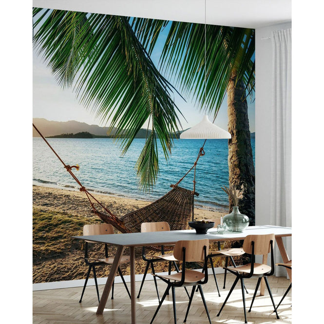 PHOTOWALL / Empty Hammock between Palm Trees (e313875)
