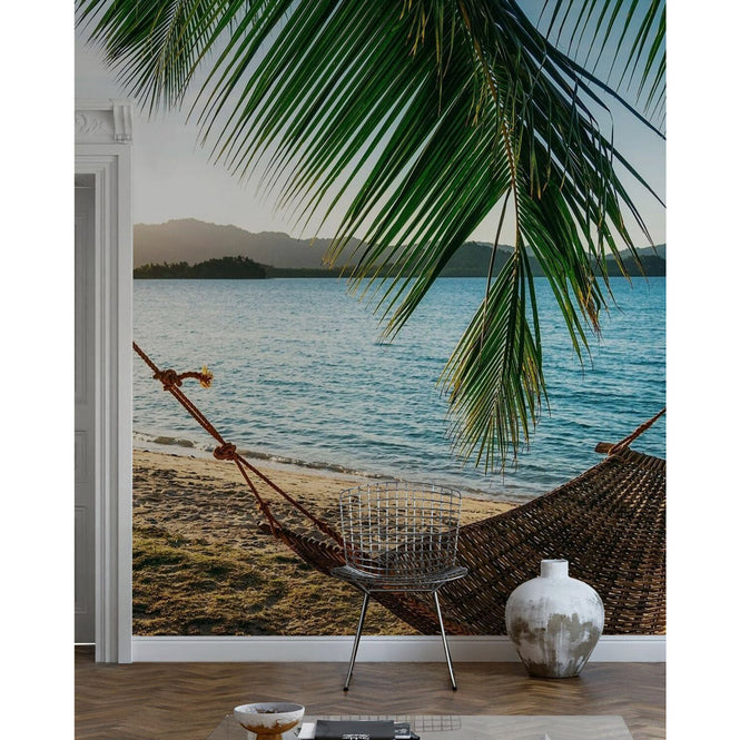PHOTOWALL / Empty Hammock between Palm Trees (e313875)