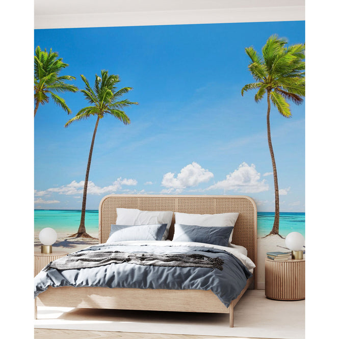 PHOTOWALL / Palm Trees on white Beach (e315911)