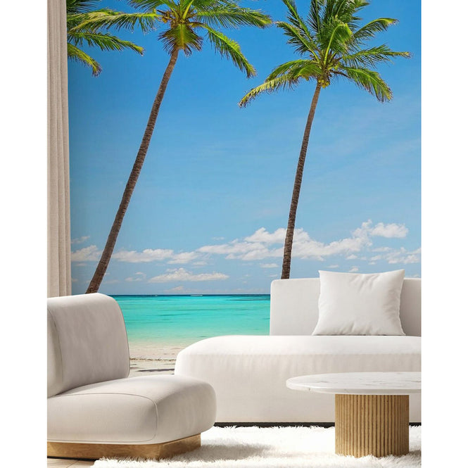 PHOTOWALL / Palm Trees on white Beach (e315911)