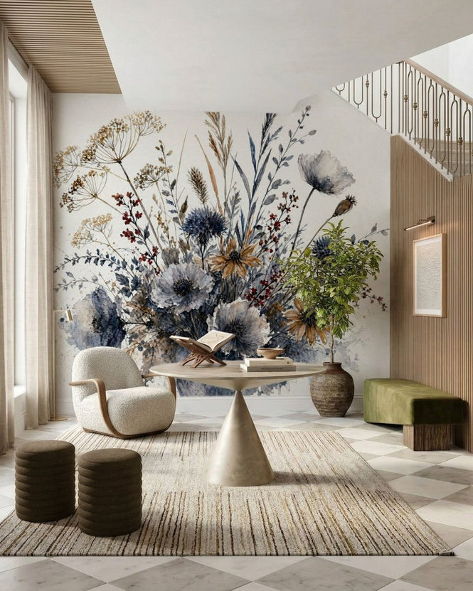 PHOTOWALL / Elegant Blue Wildflower (e320311)