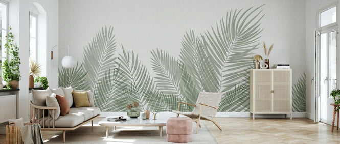 PHOTOWALL / Palm Leaf Silhouette - Green Green (e321945)