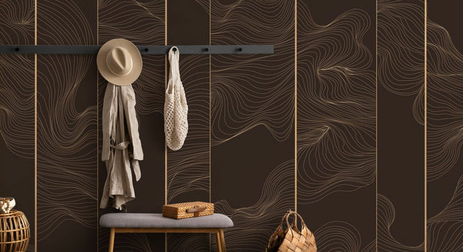 PHOTOWALL / Illuminated Lines Curved - Chocolate (e84144)