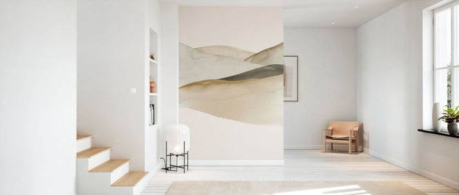PHOTOWALL / Boho Watercolour Landscape - Beige and Grey (e93053)
