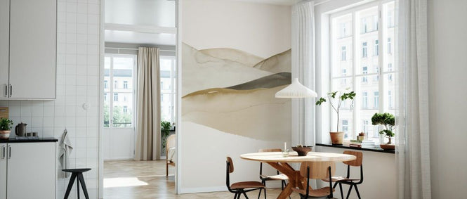 PHOTOWALL / Boho Watercolour Landscape - Beige and Grey (e93053)
