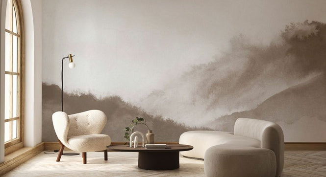 PHOTOWALL / Misty Mountains in Beige Watercolor (e93060)