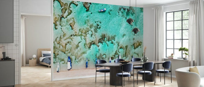 PHOTOWALL / Aerial Summer - Coral Boats (e93130)