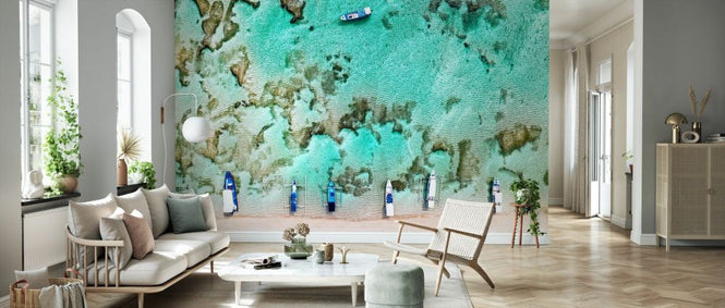 PHOTOWALL / Aerial Summer - Coral Boats (e93130)
