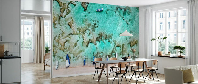 PHOTOWALL / Aerial Summer - Coral Boats (e93130)