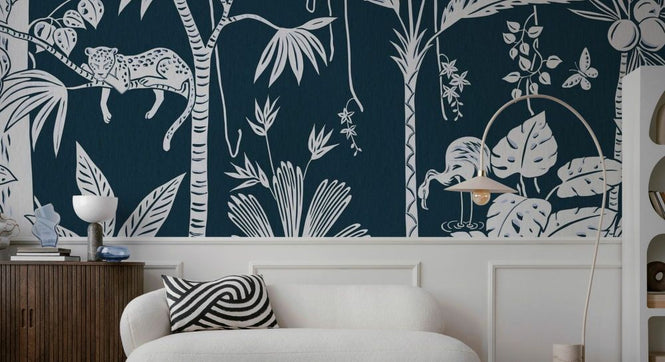 PHOTOWALL / Embossed Oasis - Dark Blue (e93819)