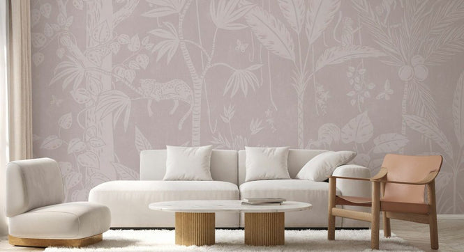 PHOTOWALL / Embossed Oasis - Pink (e93821)