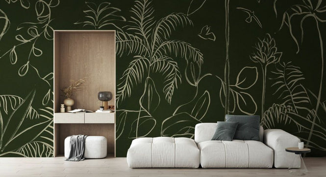 PHOTOWALL / Vestured Line - Dark Green (e94131)