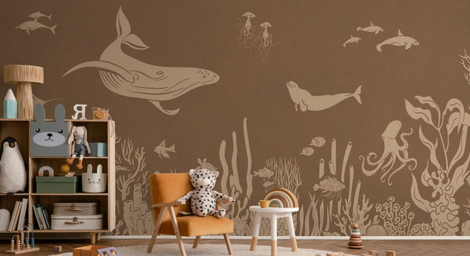 PHOTOWALL / Monochrome Sea - Brown Vintage (e94218)