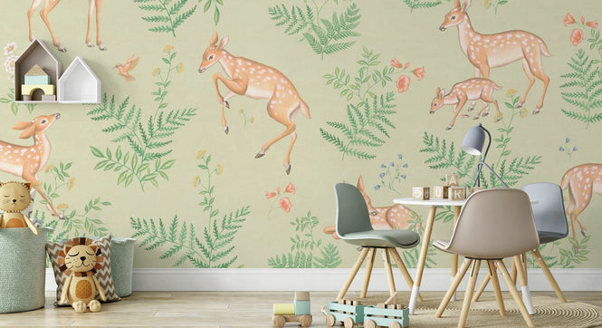 PHOTOWALL / Baby Deer - Green (e94323)
