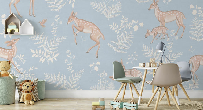 PHOTOWALL / Baby Deer - Blue (e94325)
