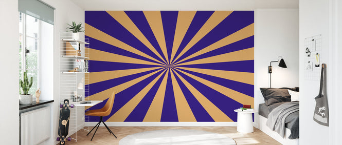PHOTOWALL / Circus - Rectangle - Dark Blue and Yellow Wall Mural (e94367)