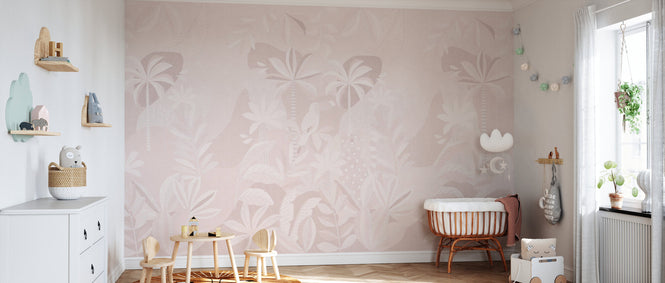 PHOTOWALL / Jungle Foliage - Pink Vintage (e94551)