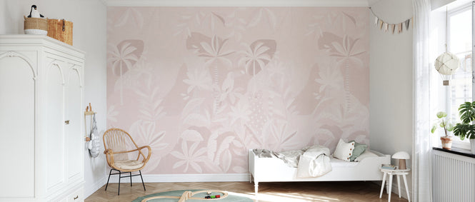 PHOTOWALL / Jungle Foliage - Pink Vintage (e94551)