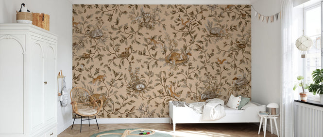PHOTOWALL / Playful Woods - Monochrome - Beige (e94576)
