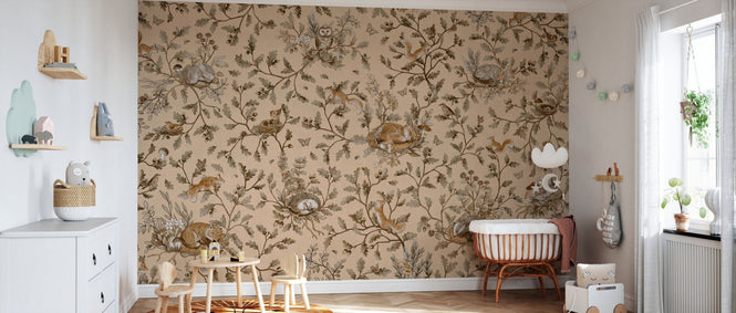 PHOTOWALL / Playful Woods - Monochrome - Beige (e94576)