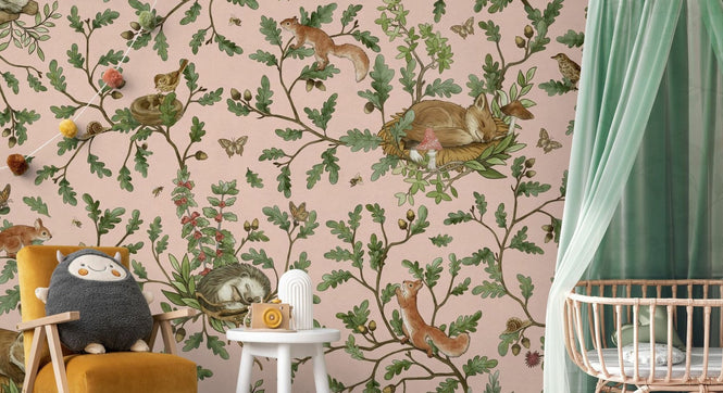 PHOTOWALL / Playful Woods - Pink (e94589)