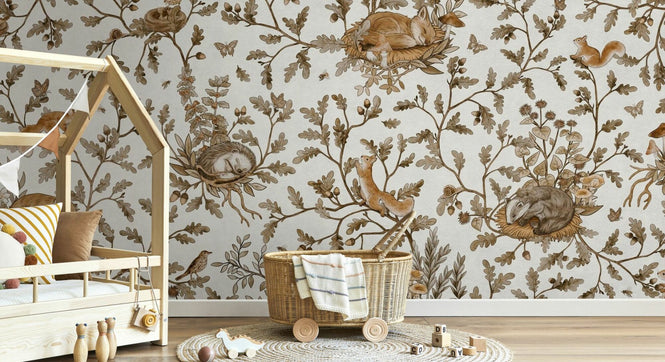 PHOTOWALL / Playful Woods - Monochrome - White (e94590)