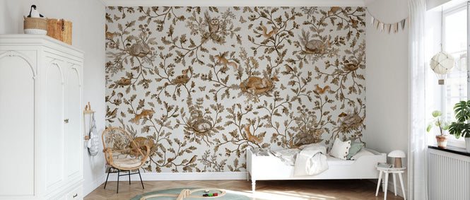 PHOTOWALL / Playful Woods - Monochrome - White (e94590)