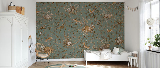 PHOTOWALL / Playful Woods - Monochrome - Green (e94593)
