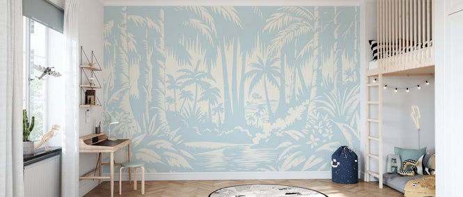 PHOTOWALL / Jungle View - Light Blue (e94621)
