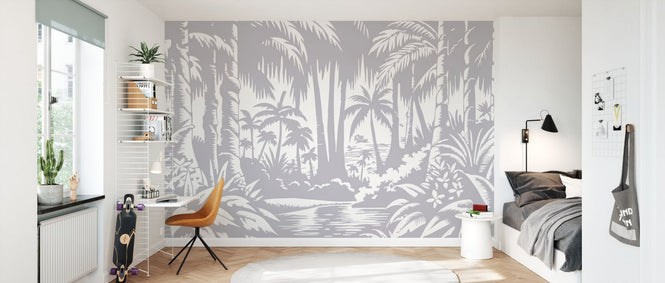 PHOTOWALL / Jungle View - Grey (e94625)