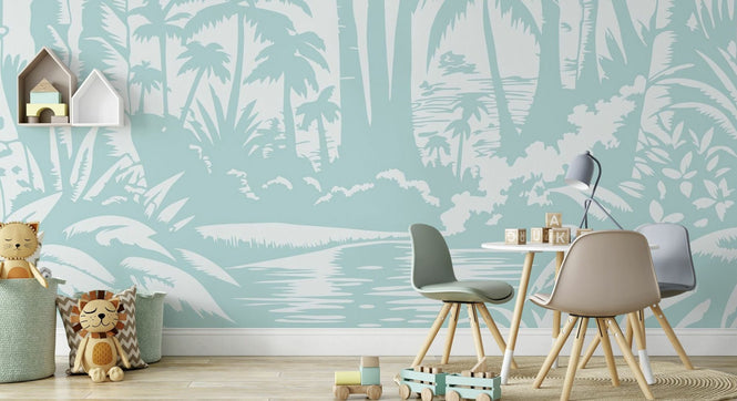 PHOTOWALL / Jungle View - Sea Green (e94626)