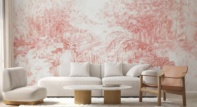 PHOTOWALL / Woodland Sketch - Red (e94681)