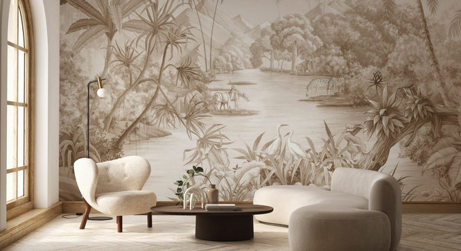 PHOTOWALL / Tangled Jungle II - Beige (e94719)
