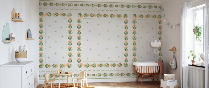 PHOTOWALL / Greek Flower Frame - White IV (e94901)