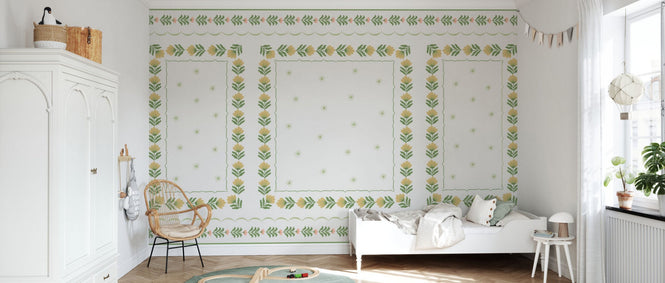 PHOTOWALL / Greek Flower Frame - White V (e94909)