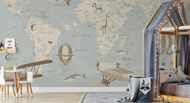 PHOTOWALL / Explorer Map - Blue (e95233)