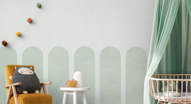 PHOTOWALL / Spaced Scallops - Warm Mint (e95274)