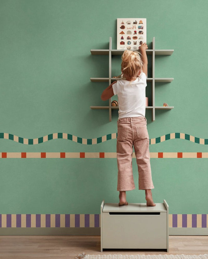 PHOTOWALL / Wavy and Linear Pattern - Mint Green (e96099)