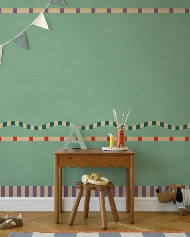 PHOTOWALL / Wavy and Linear Pattern - Mint Green (e96099)